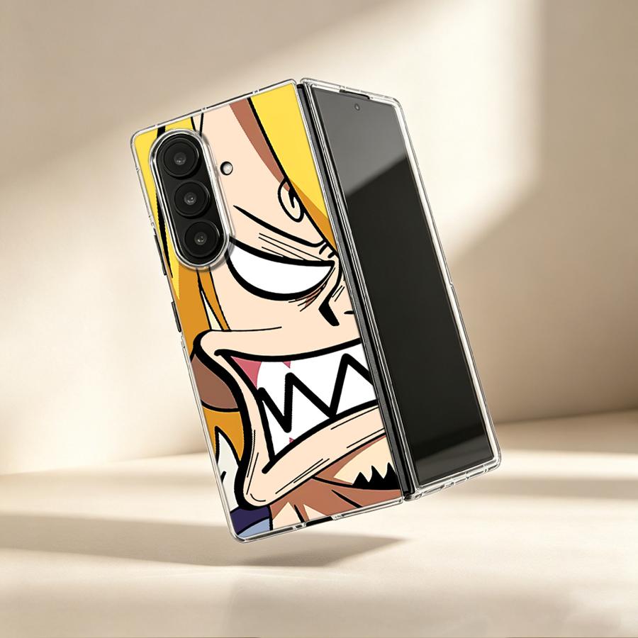 Phone Cases Z Fold 7 - Cover Trasparente Morbida Angry Sanji Anime